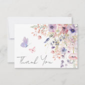 コチョウ ハルカス ピンク パープル ワイルドフラワー サンキューカード (正面)
