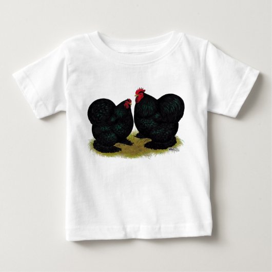 コチンズブラックバンタムペア ベビーTシャツ (正面)
