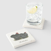 コチン斑の鶏 ストーンコースター (横)