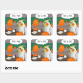 コッおもしろいカティエルバーブこれは素晴らしミームペットバード スクエアシール (シート)