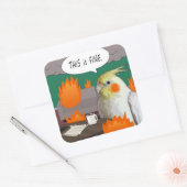 コッおもしろいカティエルバーブこれは素晴らしミームペットバード スクエアシール (封筒)