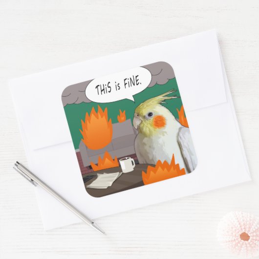 コッおもしろいカティエルバーブこれは素晴らしミームペットバード スクエアシール (封筒)