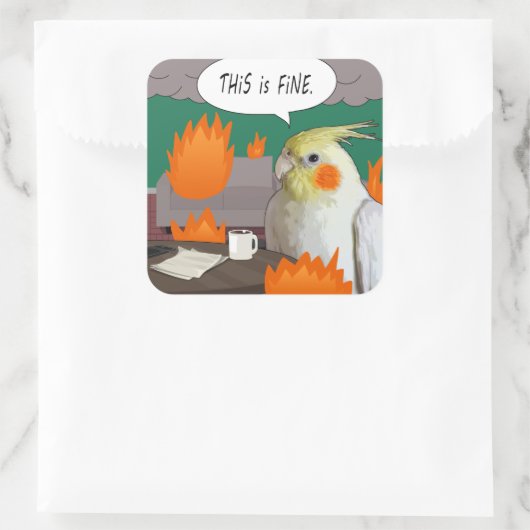 コッおもしろいカティエルバーブこれは素晴らしミームペットバード スクエアシール (バッグ)