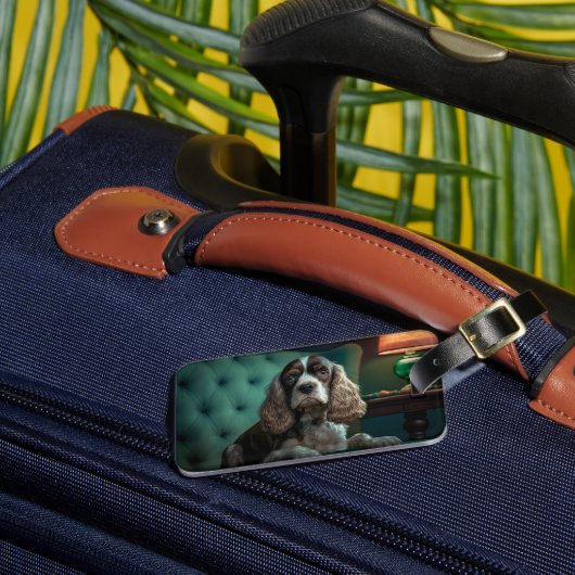 コッエレガントカースパニエル犬クラシックポートレートデザイン ラゲッジタグ (正面インサイチュ3)