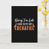 コッカチエルの飼い主たちは、私のコッカチエルの鳥をなでなければならなかった カード (黄色い花)