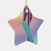 コッカティエルとパームツリーデジタルアート セラミックオーナメント (右)