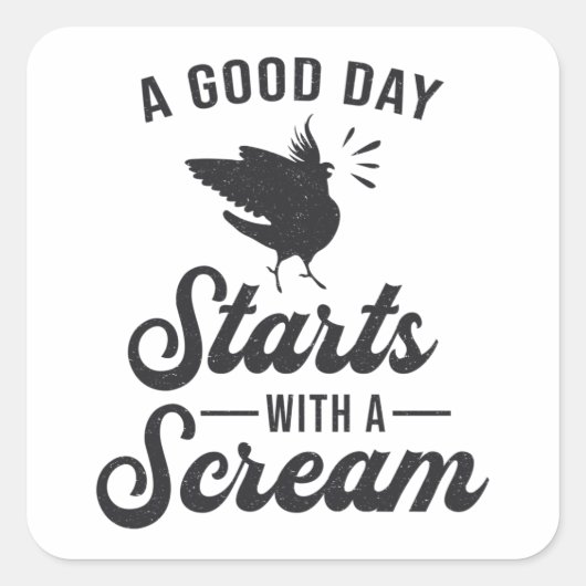 コッカティエルオーナーズグッドデイおもしろいコッカティールバード スクエアシール (正面)