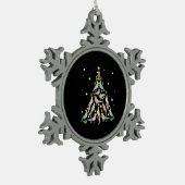 コッカティエルクリスマスツリーおもしろいコカティエルバードクリー スノーフレークピューターオーナメント (左)