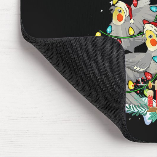 コッカティエルクリスマスツリークリスマスママパパバード マウスパッド (コーナー)