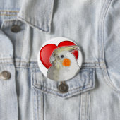 コッカティエルスウィートペットバードラブバレンタインハート 缶バッジ (インサイチュ)