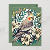 コッカティエルバードイラストレーション ポストカード (正面/裏面)