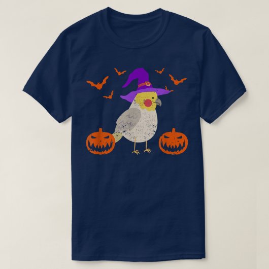 コッカティエルバードウィッチハットホークハロウィーン動物ロー Tシャツ (デザイン正面)