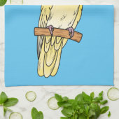 コッカティエル鳥の漫画イラストレーション キッチンタオル (折り畳み)