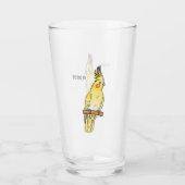 コッカティエル鳥の漫画イラストレーション タンブラーグラス (裏面)