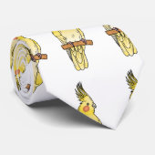 コッカティエル鳥の漫画イラストレーション ネクタイ (ロール)
