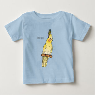 コッカティエル鳥の漫画イラストレーション ベビーTシャツ