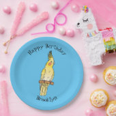 コッカティエル鳥の漫画イラストレーション ペーパープレート (パーティー)