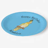 コッカティエル鳥の漫画イラストレーション ペーパープレート (アングル)