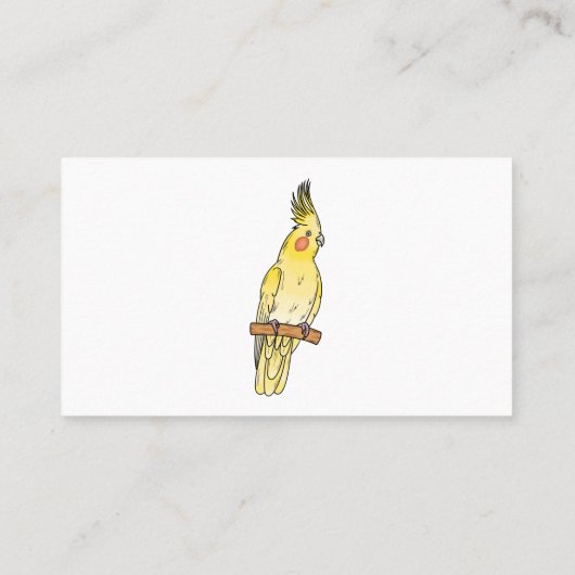 コッカティエル鳥の漫画イラストレーション 名刺 (裏面)
