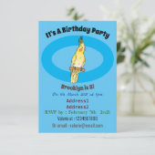 コッカティエル鳥の漫画イラストレーション 招待状 (スタンド正面)