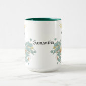 コッカトゥーパーソナライズされた花 マグカップ (中央)