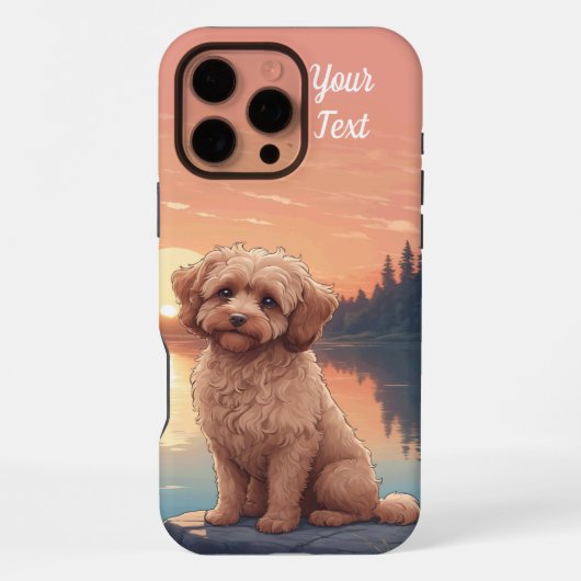 コッカプーと湖 iPhoneケース (裏面)
