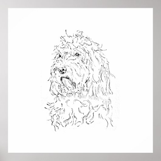 コッカプーのイラスト付きウォールアート ポスター (正面)