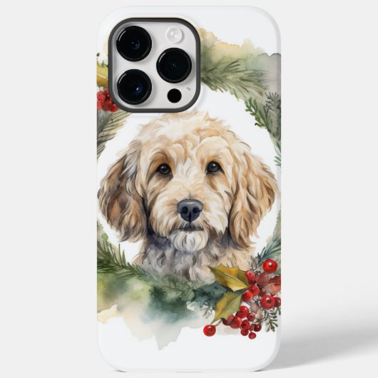 コッカプーのクリスマスリース フェスティブパピー Case-Mate iPhoneケース (裏面)