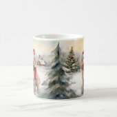 コッカプーの犬と雪のクリスマス コーヒーマグカップ (中央)