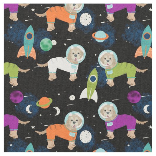 コッカプー宇宙の犬型 ファブリック (クローズアップ)