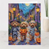 コッカプー犬のハロウィンコスチュームお菓子もらい カード (正面)