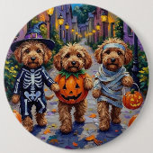 コッカプー犬のハロウィンコスチュームお菓子もらい 缶バッジ (正面)