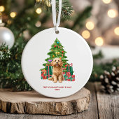コッカプー犬の家族のクリスマス セラミックオーナメント