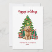 コッカプー犬の家族クリスマス シーズンカード (正面)