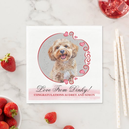 コッカプー犬の結婚式ナプキン 犬の写真付き スタンダードランチョンナプキン (インサイチュ)