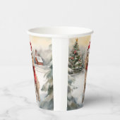 コッカプー犬の雪のクリスマス 紙コップ (右)