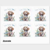 コッカプー犬ママ フローラル スクエアシール (シート)
