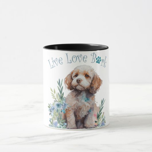 コッカプー犬ママ フローラル マグカップ (中央)