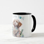 コッカプー犬ママ フローラル マグカップ (正面右)
