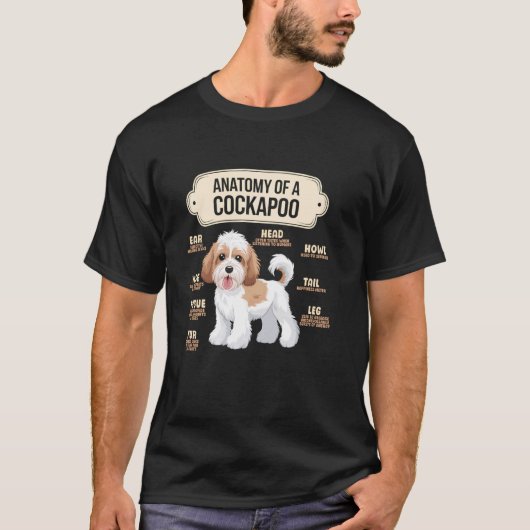 コッカプー犬種の解剖学 犬好き Tシャツ (正面)