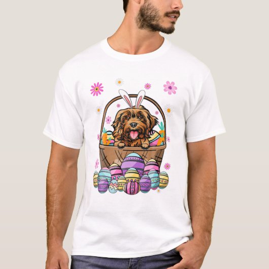 コッカプー犬 ハッピーイースター Tシャツ (正面)