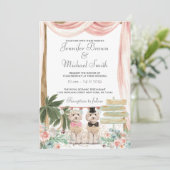 コッカプー犬 ラスティック 招待状 (スタンド正面)