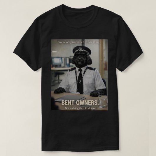 コッカプー警察Tシャツ | 面白い犬の散歩ギフト Tシャツ (デザイン正面)