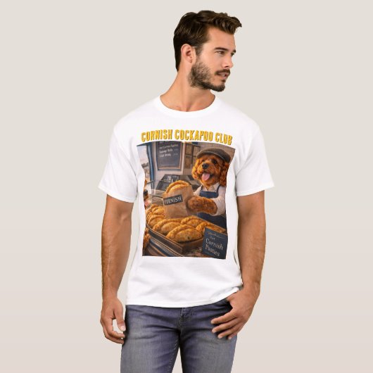 コッカプー コーニッシュ・パスティ Tシャツ 面白いドッグギフト UK (正面フル)