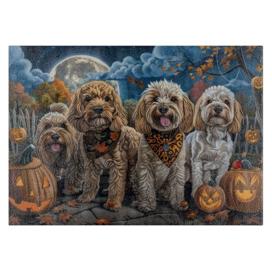 コッカプー ハロウィン スプーキー カッティングボード (正面)