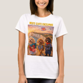 コッカプー・ホワイトクリフスTシャツ 面白い犬のギフト 英国 Tシャツ