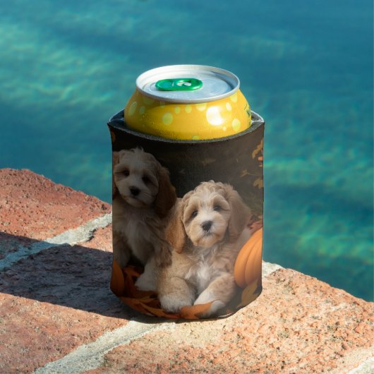コッカプー 子犬の秋の喜び パンプキン 缶クーラー (インサイチュ プール)