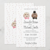 コッカプー 犬好き 花嫁 花婿 結婚式 招待状 (正面/裏面)