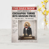 コッカプー 誕生日カード 面白い 犬 ヴィンテージジョーク カード (黄色い花)