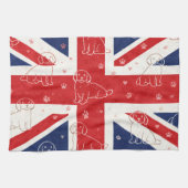 コッカプー UK ギフト | ユニオンジャック ドッグ キッチンタオル (横)